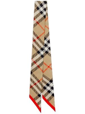 (WMNS) Burberry 25 Burberry House Check Silk Scarf 'Beige' 8088136