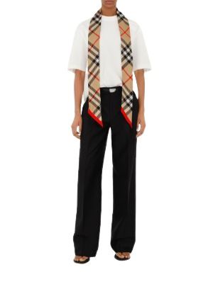 (WMNS) Burberry 25 Burberry House Check Silk Scarf 'Beige' 8088136