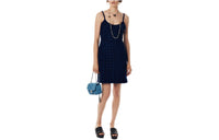 CHANEL 24 Spring And Summer Slip Dresses Women's Marine Blue
