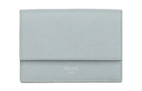 CELINE Grained Calfskin Wallet Women's Light Blue
