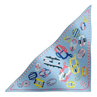 HERMES Cashmere Silk Scarves Women's Blue