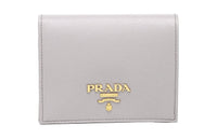 PRADA Saffiano Leather Wallet Mini Women's Lilac Wisteria