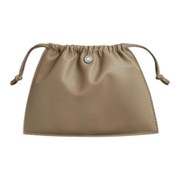 HERMES Pilo Milo Lambskin Swift Calfskin Clutch Women's Khaki