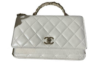 CHANEL WOC Lambskin Shoulder Bag Crossbody Bag Handbag Women's White