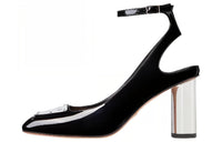DIOR Chunky Heel High Heels 8cm Women's Black