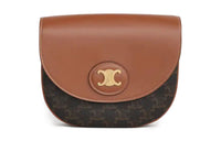 CELINE Triomphe Leather Saddle Bags Shoulder Bags Women's Tawny