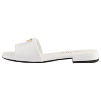 PRADA Saffiano Abrasion Resistant Slide Slippers Women's White