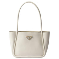 PRADA Leather One Shoulder Handbags Mini Women's White