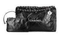 CHANEL 22Bag Leather Handbag Shoulder Bag Women's Black
