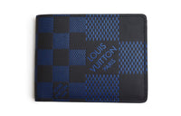 LOUIS VUITTON Cow Leather Wallet Regular Unisex Black & Blue
