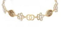CHANEL Rhinestone Necklaces Women's Gold