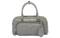 PRADA Nappa Leather Shoulder Bag Crossbody Bag Handbag Women's Gray