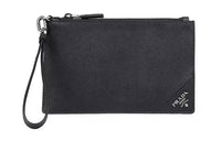 PRADA Leather Card Holder Coin Purse Clutch Men's Black