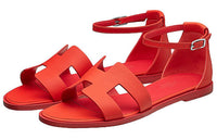 HERMES Santorini Strap Sandals Women's Red