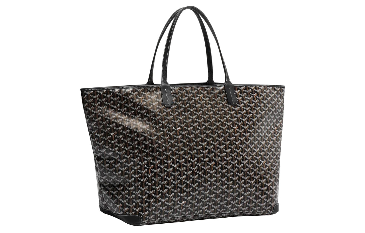 GOYARD Artois Canvas With Leather Tote Bag Shopping Bag Shoulder Bags Handbags Large Size Unisex Black