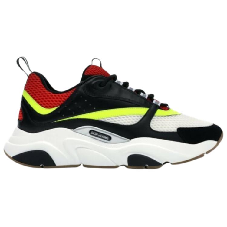 DIOR B22 Low Top Casual Shoes Men's Black Red