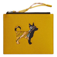 HERMES Calfskin Clutch Women's 92 Yellow