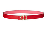 HERMES Leather Belts Women's Heart Red/Azalea Pink
