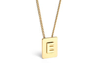 CELINE Alphabet E Necklace In Brass With Gold Finish