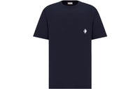 DIOR Geometric Pattern Crew Neck Short-Sleeved T-Shirt Men's Marine Blue