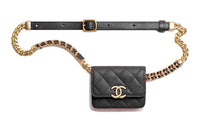 CHANEL Calfskin Fanny Pack Women's Black