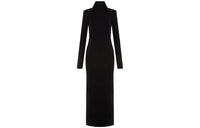 SAINT LAURENT Funnel Neck Long-Sleeved Midi Dress
