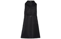 PRADA Triangle Logo Hooded Minidress