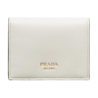 PRADA Leather Wallet Women's White