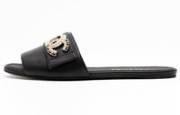CHANEL Slide Slippers Women's Black