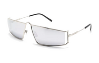 SAINT LAURENT Metal Acetate Irregular Shape Sunglasses Men's Silver