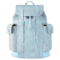 LOUIS VUITTON CHRISTOPHER Cow Leather Backpack Medium Size Unisex Blue