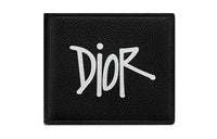 DIOR Shawn Collaboration Cow Leather Wallet Unisex Black