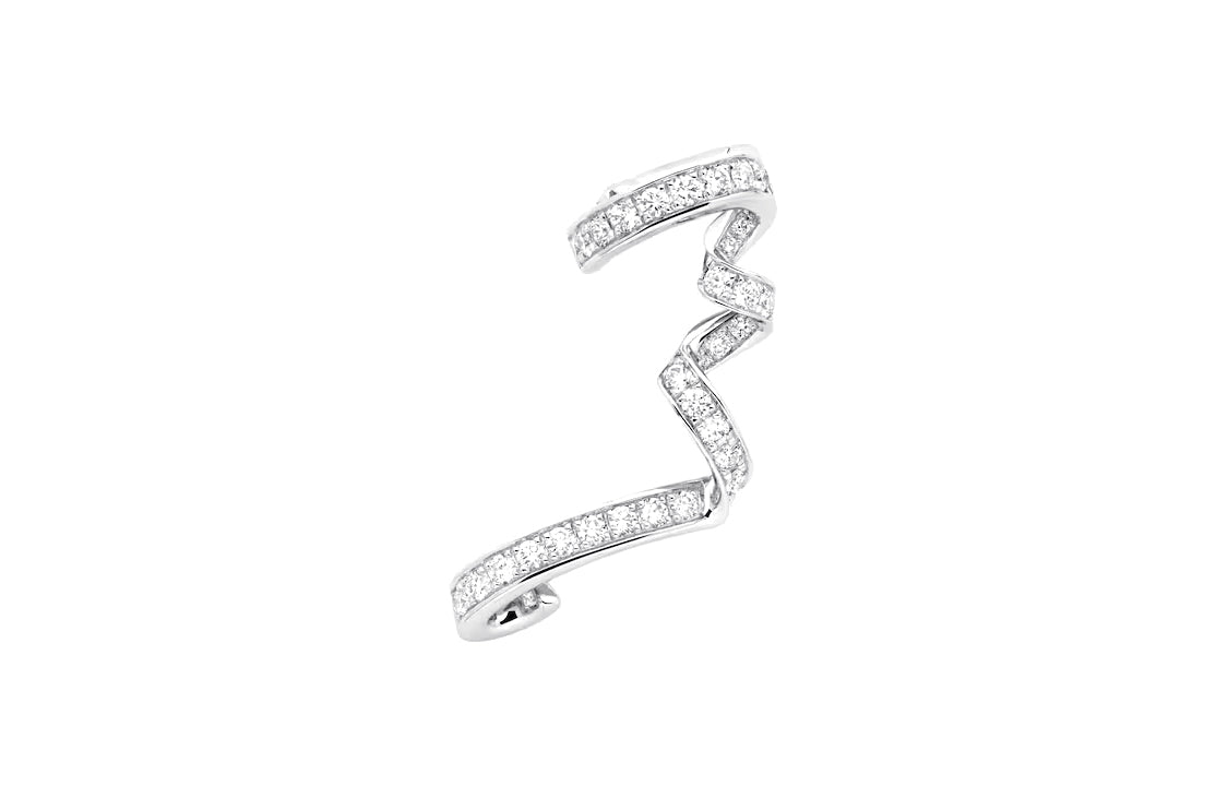 DIOR 18K White Gold Diamonds Earrings Women's Silver