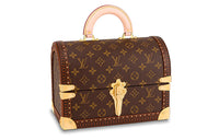 LOUIS VUITTON Trunk Coated Canvas With Calfskin Trim Hard Case Regular Women's Brown