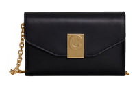CELINE Cow Leather One Shoulder Handbag Crossbody Bag Women's Black