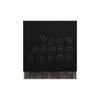 HERMES Cashmere Knit Scarves Men's Black