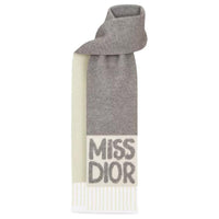 DIOR Cashmere Knit Scarves Women's Gray
