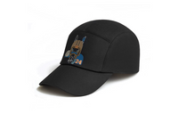 HERMES Cotton Silk Palladium-Plated Rayon Baseball Caps Men's Black