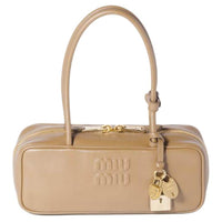 MIU MIU Beau Calfskin Shoulder Bag Women's Sand