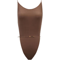 SAINT LAURENT Backless Semi Sheer Bodysuit