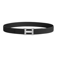 HERMES Leather Leather Belts Men's Black 3.2CM
