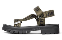 CELINE Leo Strappy Sandal Khaki Black