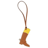 HERMES Calfskin Pendants Unisex Yellow