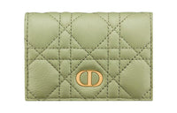 DIOR Caro Soft Calfskin Wallet Extra Small Women's Green
