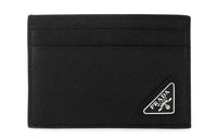 PRADA Leather Cow Leather Wallet Men's Black