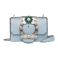 MIU MIU Calfskin Shoulder Bag Small Size Women's Sky Blue
