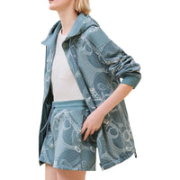 HERMES Jackets Coats Women's Blue