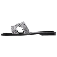 HERMES Slide Slippers Women's Silver Gray