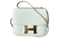 HERMES Constance Mysore Goat Skin Shoulder Bag Crossbody Bag Mini Women's White