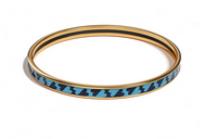 HERMES Enamel Gold-plated Bangles Women's Gold